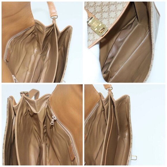 CELINE Macadam Canvas Shoulder Bag Beige Auth - Picture 14 of 16